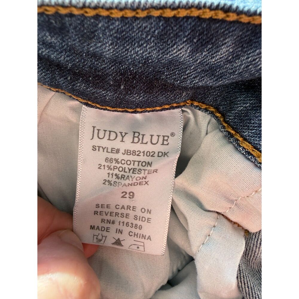 Judy Blue Relaxed Fit Mid Rise Distressed Jeans JB82102 DK Size 29 - Picture 4 of 7